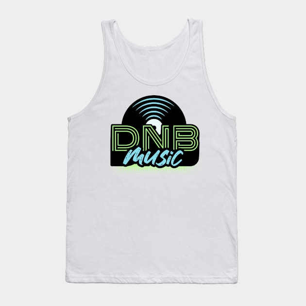 DNB - Music Vinyl (blue/green) Tank Top by DISCOTHREADZ 